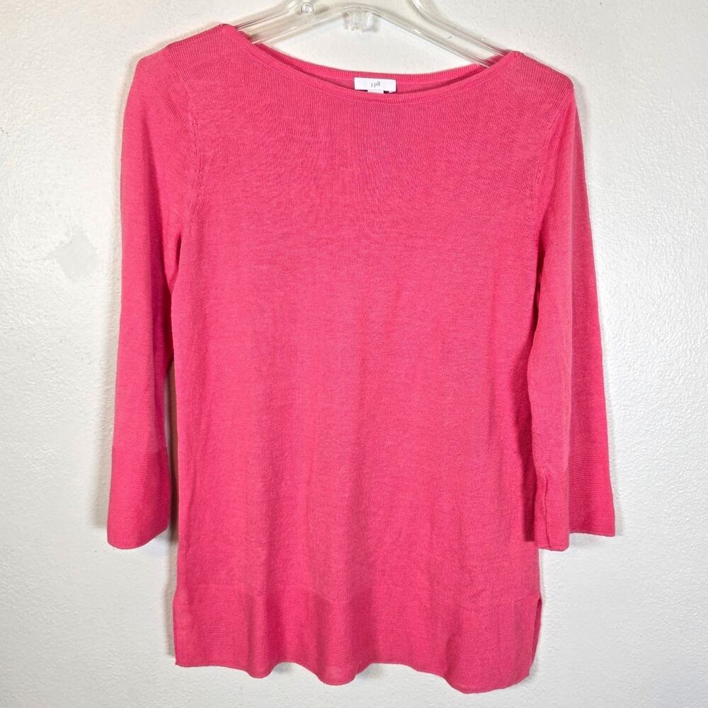 J Jill Sweater Women's XS Linen Blend Coral Lightweight Coastal Casual Summer